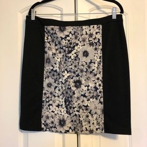 Ponte skirt with printed inset skirt